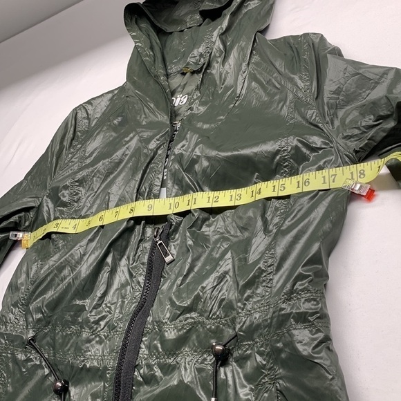 Soia and Kyo Nylon Windbreaker Jacket with Hood Olive Green XS - Picture 10 of 14
